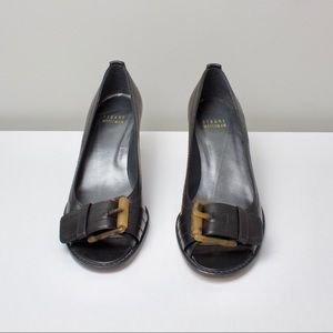Stuart Weitzman Open Toe Block Heel